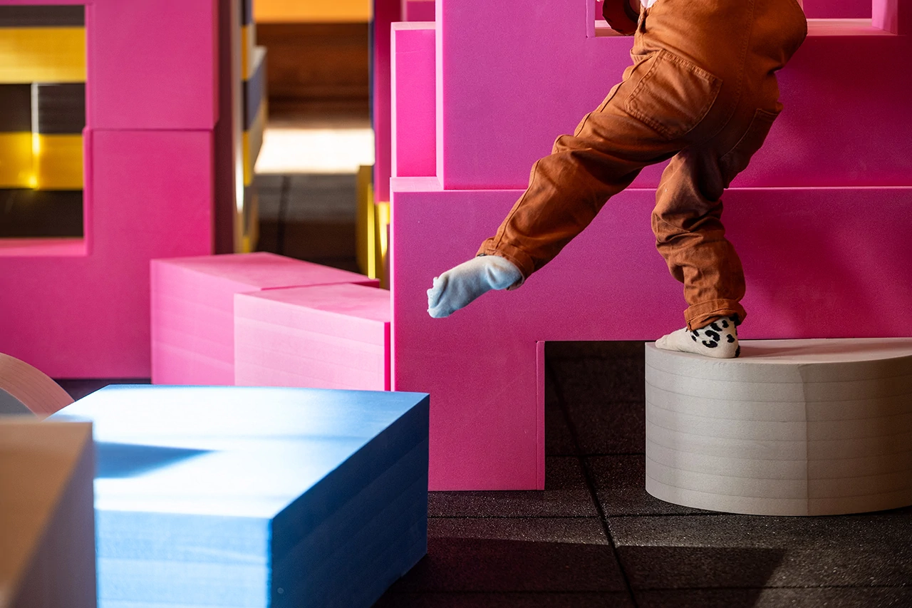 Children play on Playshapes